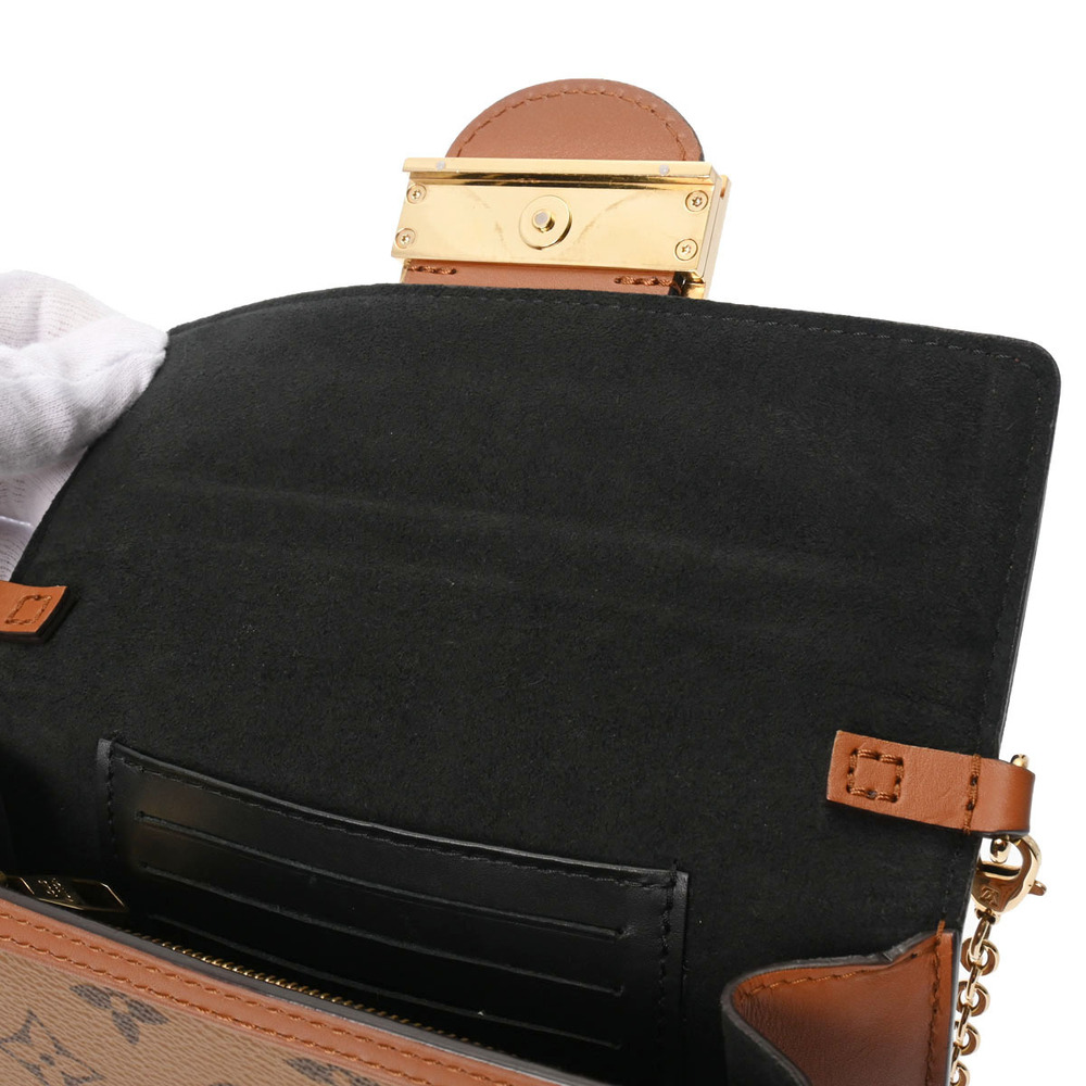 Louis Vuitton Shoulder Wallet Monogram Brown Bag Portefeuille Reverse Dauphine - Picture 8 of 11